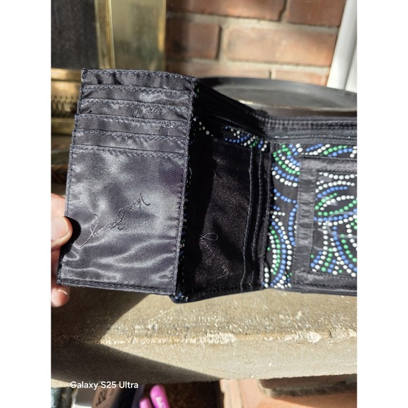Vera Bradley Tri Fold Wallet Kiev Paisley Floral Quilted Boho Artsy Maximalist - Picture 6 of 8